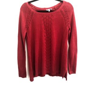 3/$25 Candie's‎ Light Red Sweater Faux Buttons